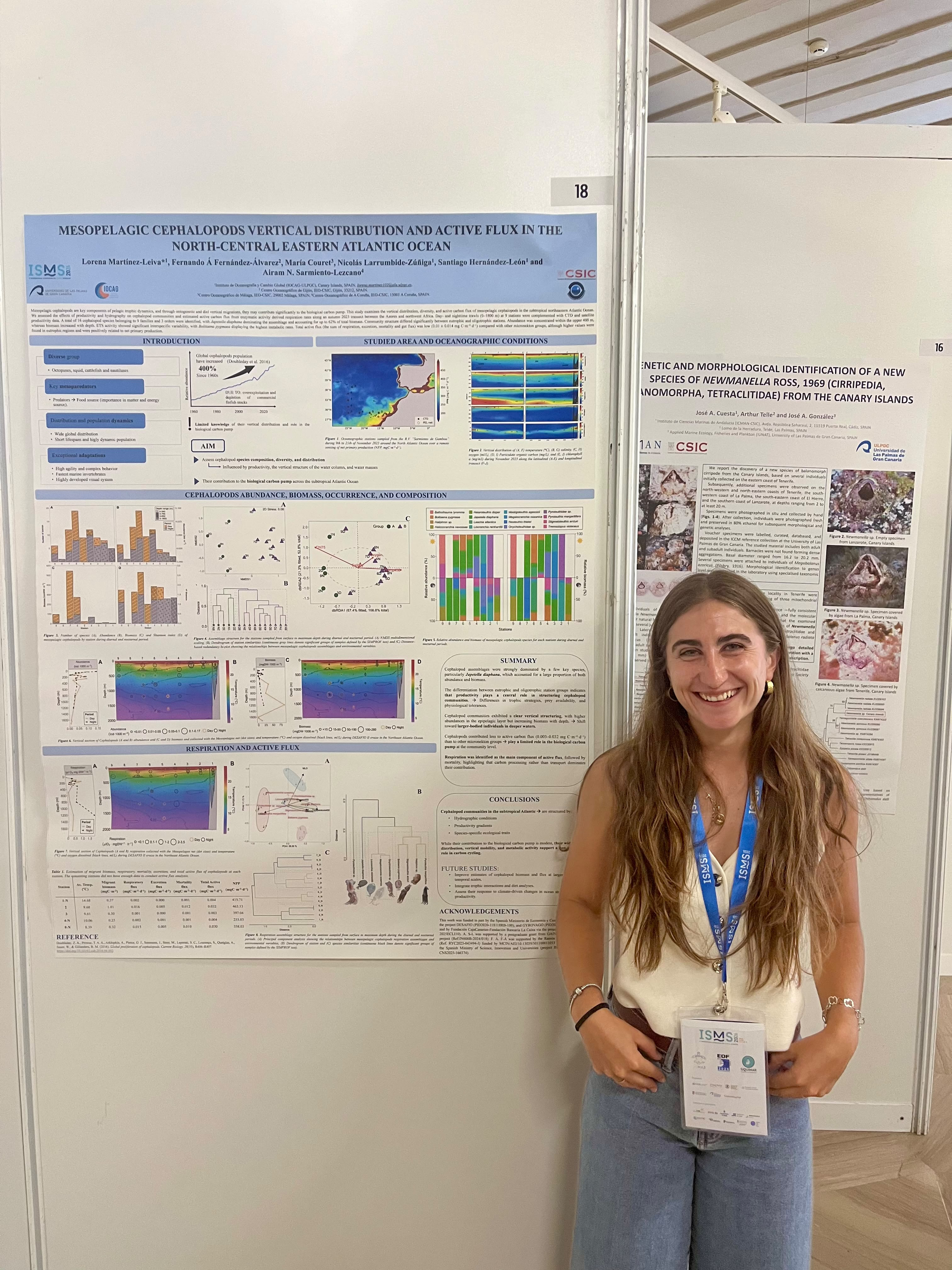 MSc. Lorena Martínez-Leiva giving a poster communication at ISMS 2026